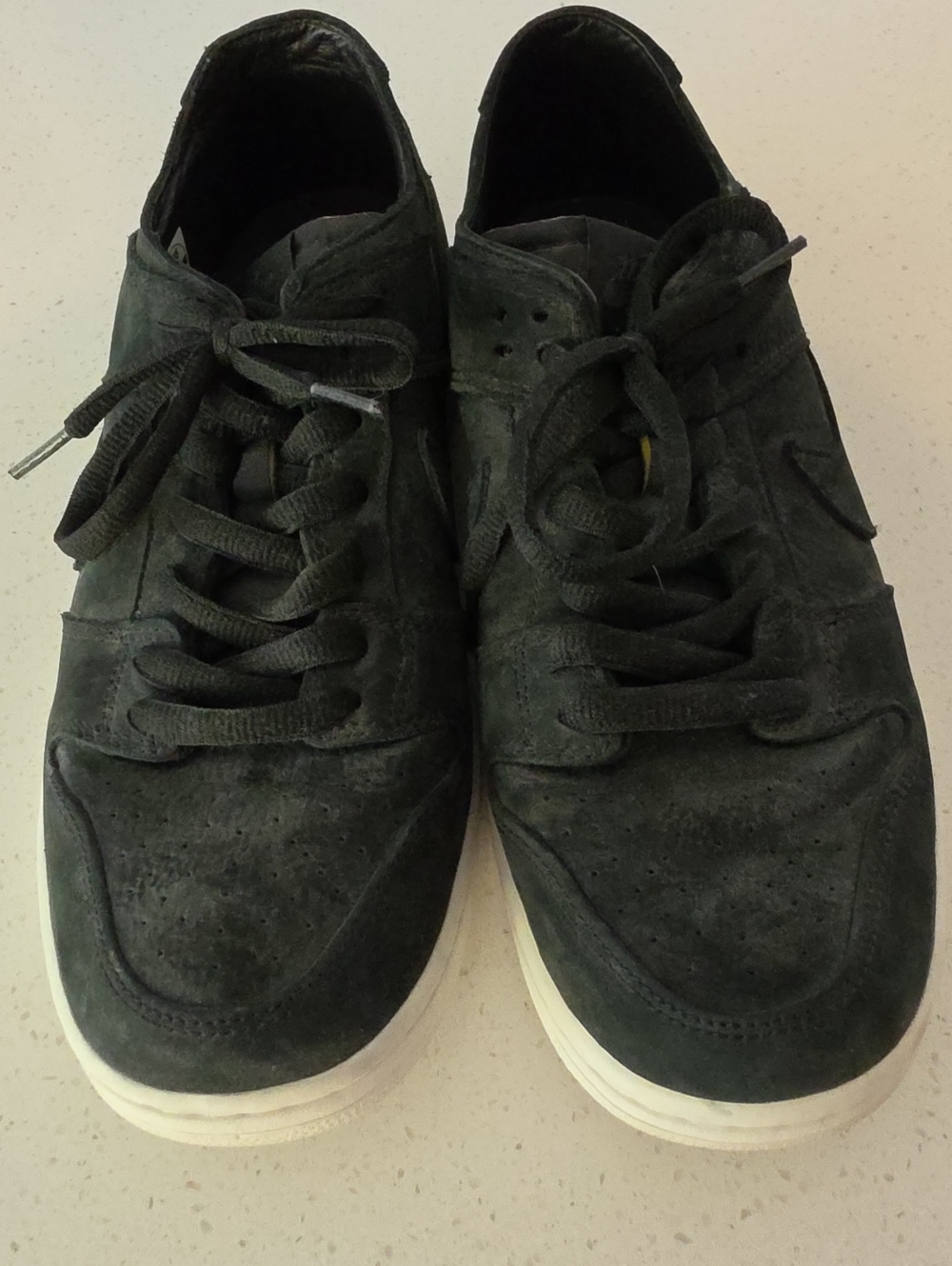 Nike Black Suede Low-Top Sneakers with White Sole